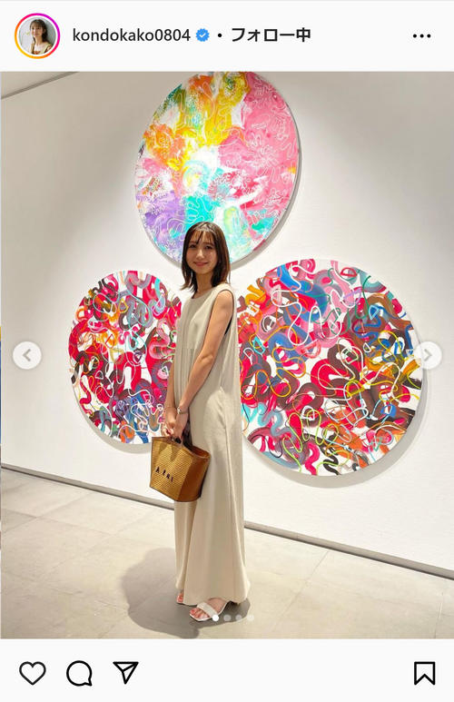 TBS近藤夏子アナ、展覧会開催中の木梨憲武とツーショット「エネルギー
