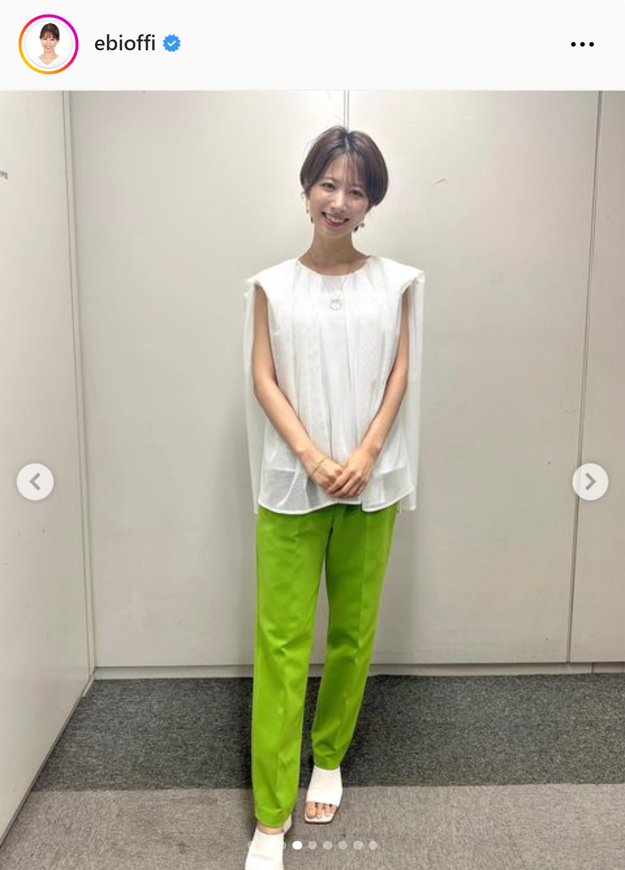 フジ海老原優香アナのインスタグラムから