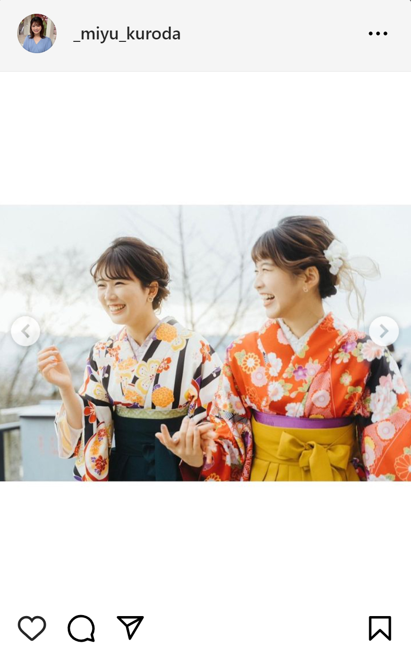 黒田みゆアナのインスタグラムから