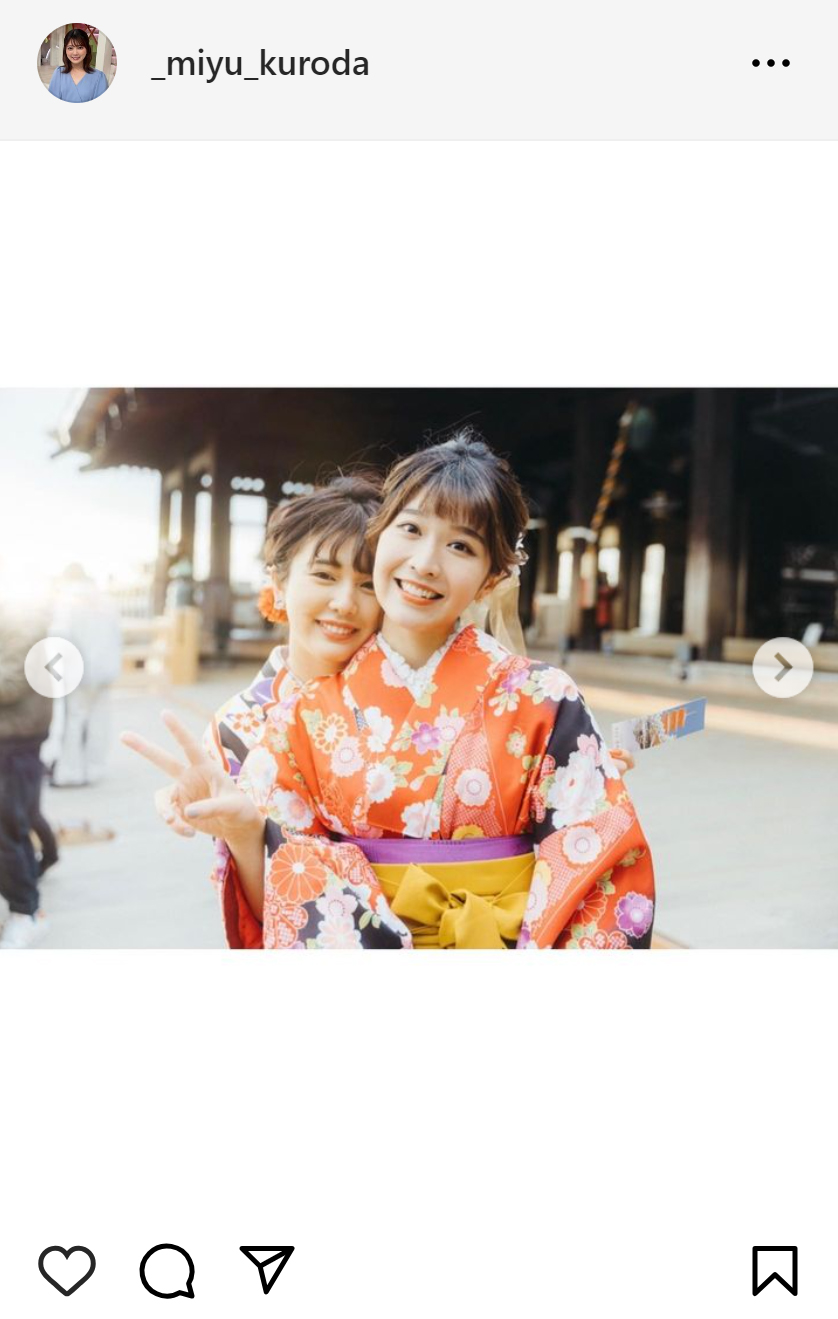 黒田みゆアナのインスタグラムから
