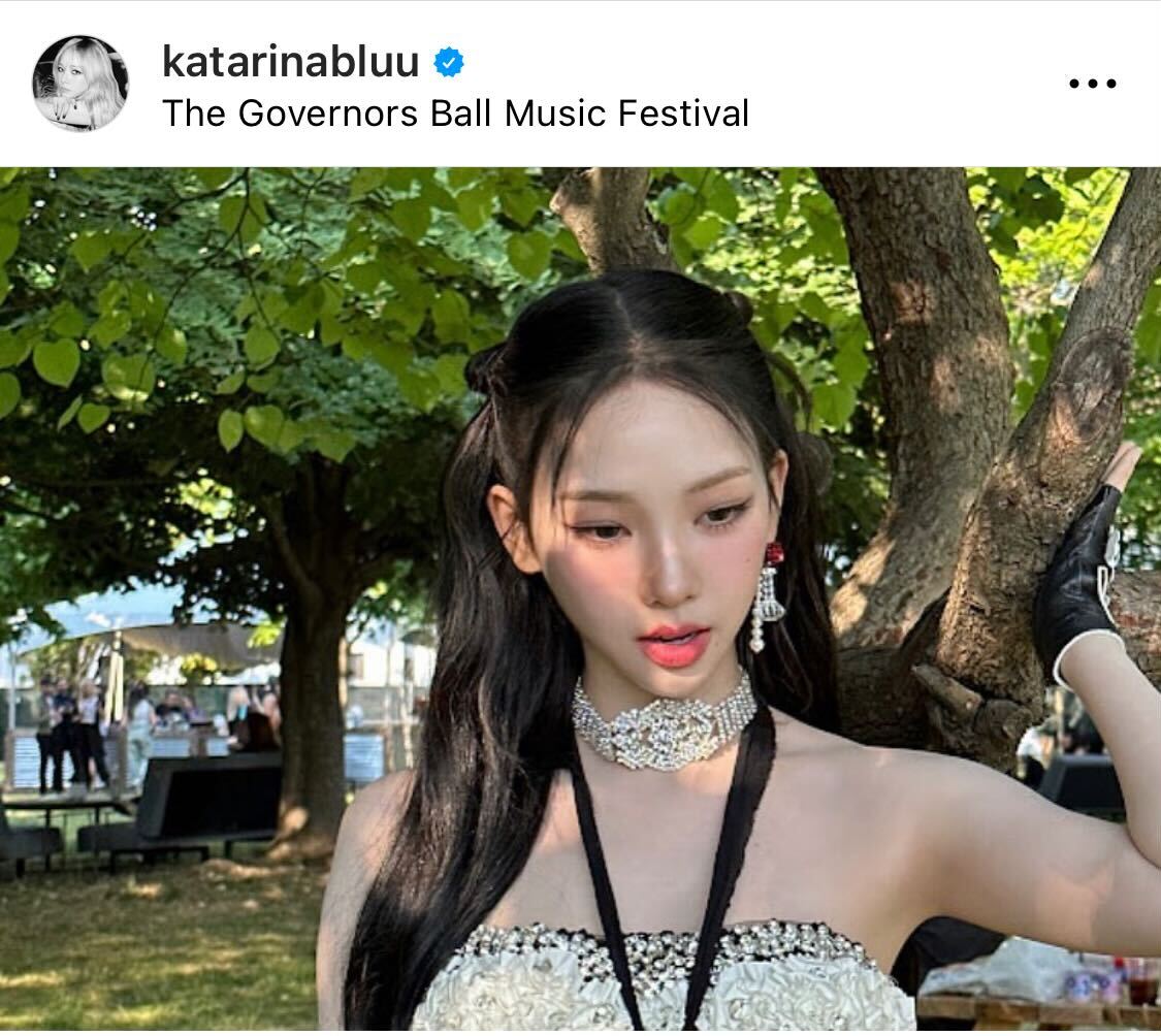 野外音楽フェスのオフショットを投稿したaespaのKARINA（KARINAのインスタグラムから）