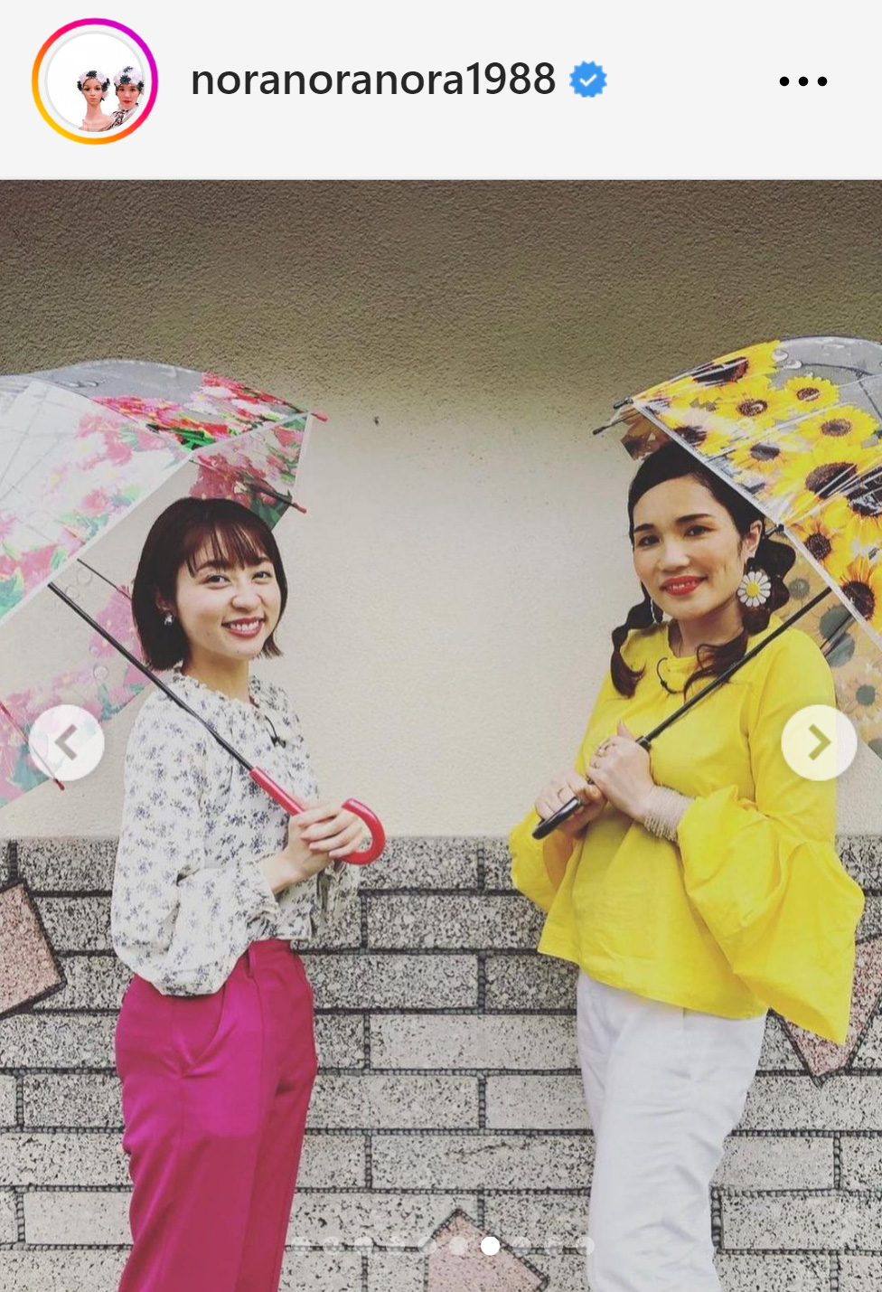 共演した際の鳥越佳那さん（左）と平野ノラのツーショット（平野ノラのインスタグラムから）