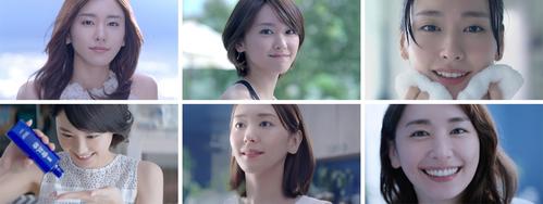 新垣結衣「雪肌精」CM。上段左から12年、13年、15年、下段左から17年、22年、23年