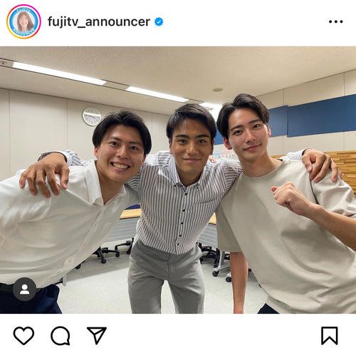 フジ新人の東中健アナ「ケン3人が揃いました」山本賢太アナ&勝野健アナとの3ショット公開 - 芸能 : 日刊スポーツ