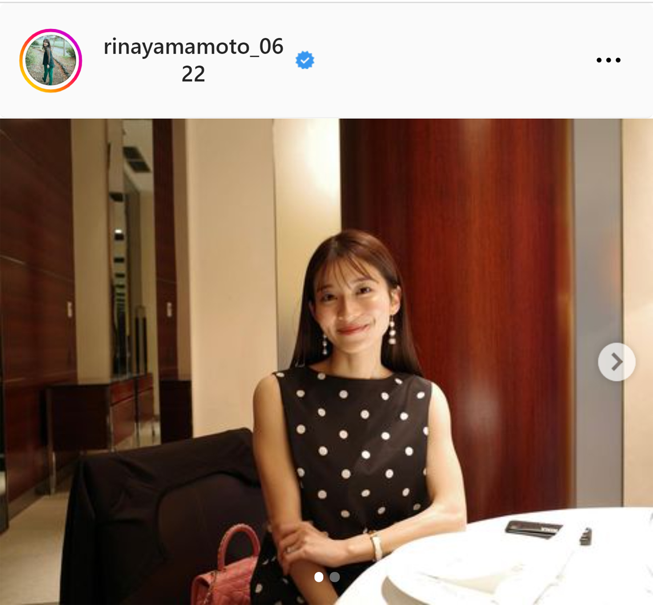 TBS山本里菜アナのインスタグラムから