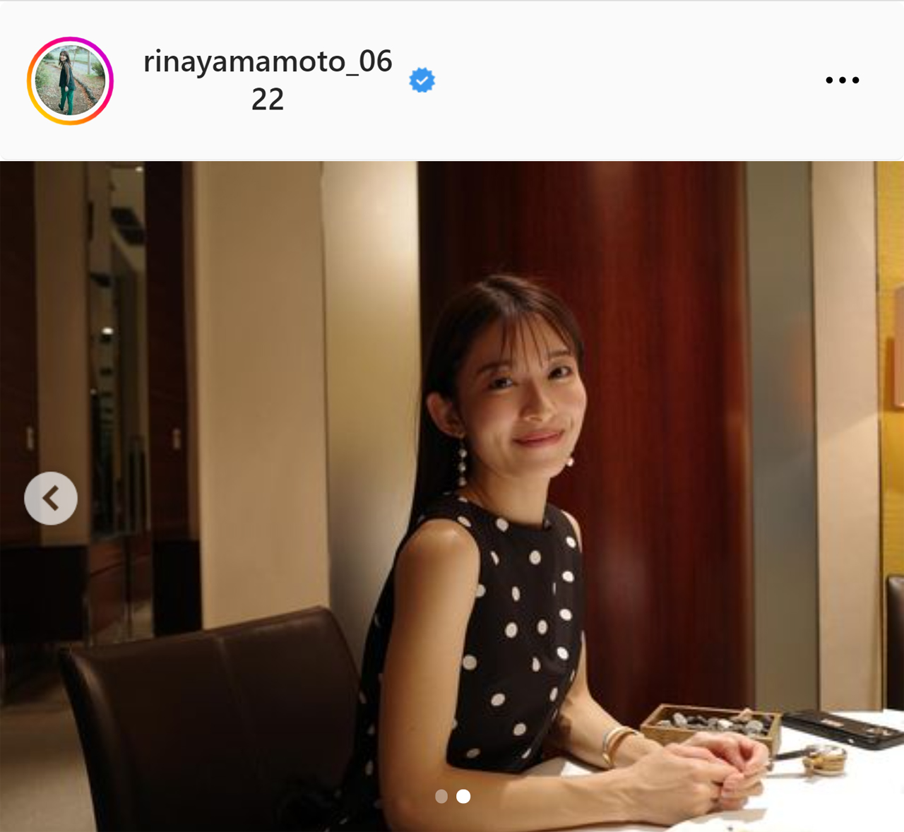 TBS山本里菜アナのインスタグラムから