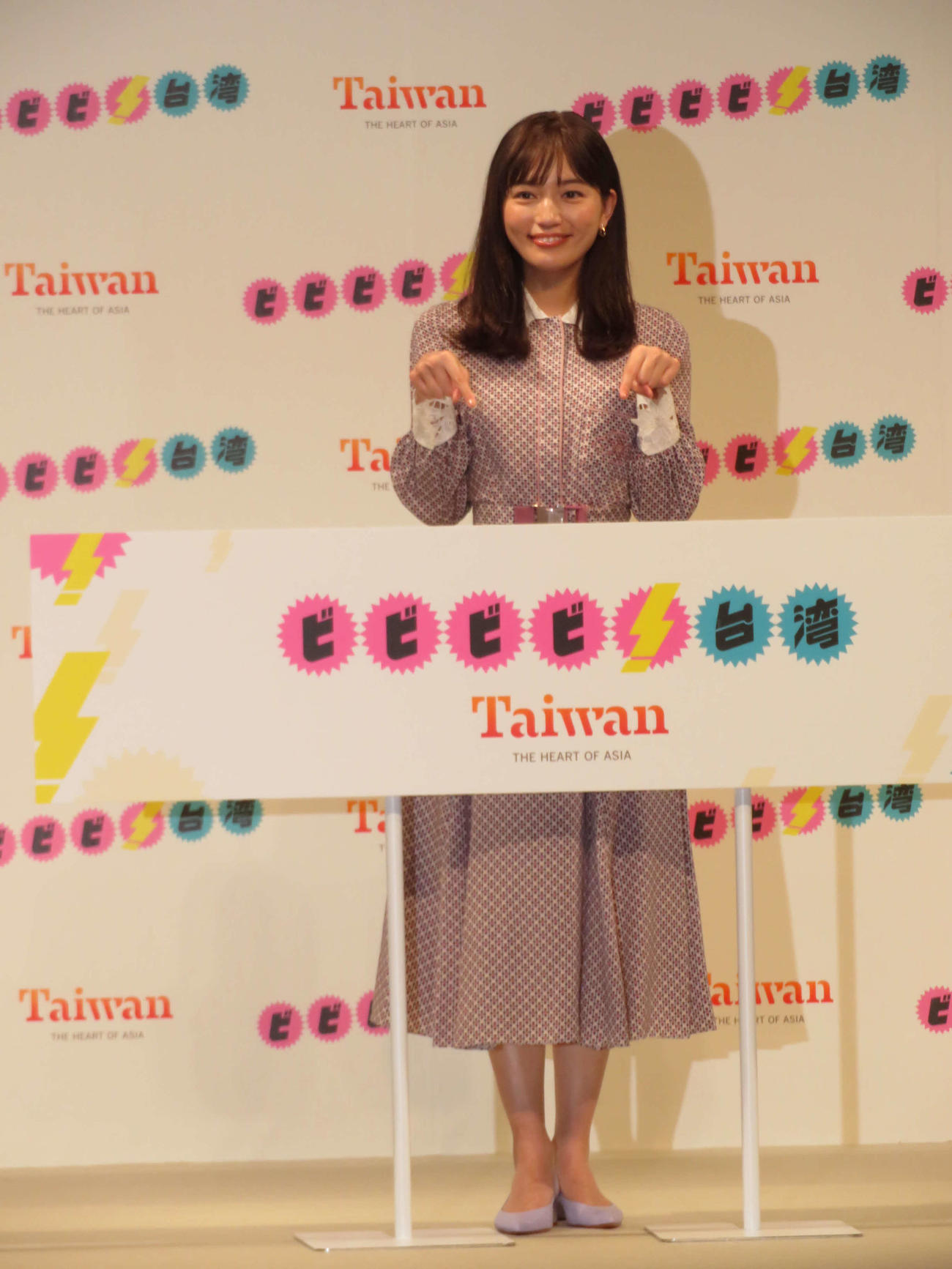ビビビビ！　台湾CM発表会に出席した川口春奈（撮影・村上幸将）