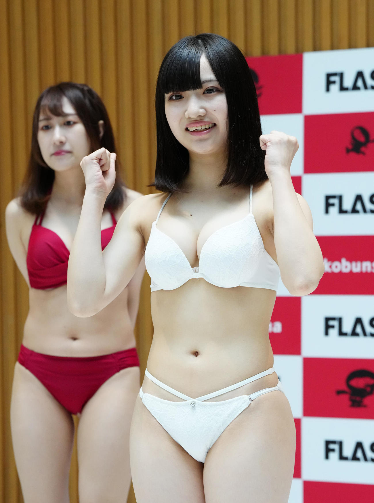 「ミスFLASH2024選考オーディション候補者50名」発表会見に臨むりん（撮影・江口和貴）
