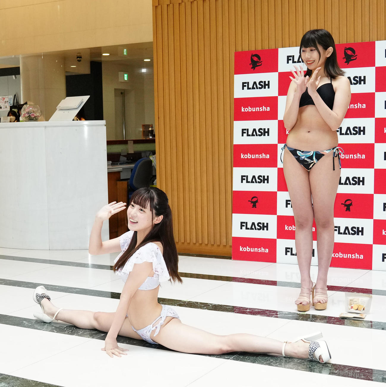「ミスFLASH2024選考オーディション候補者50名」発表会見でアピールする中川心（撮影・江口和貴）