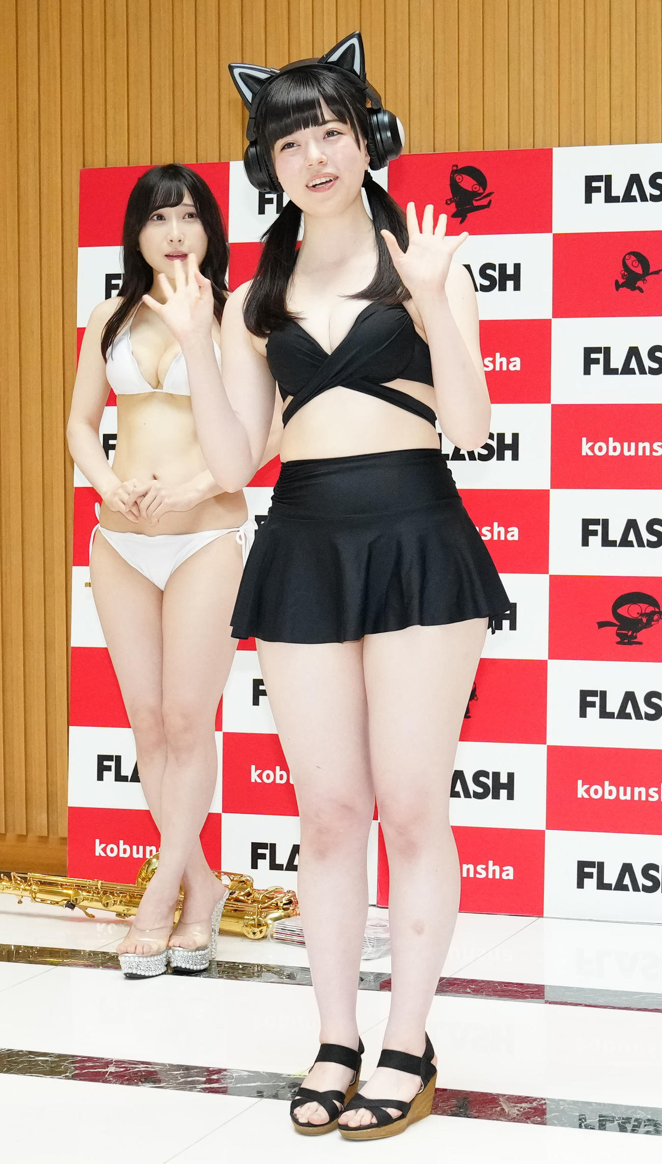 「ミスFLASH2024選考オーディション候補者50名」発表会見に臨む桜井エミリア（撮影・江口和貴）