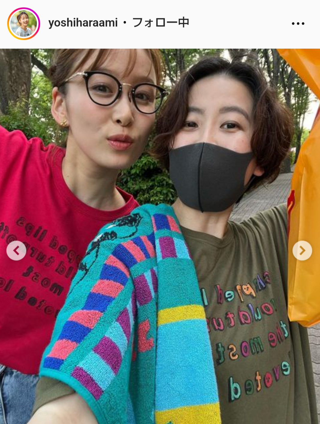 良原安美アナのインスタグラムから