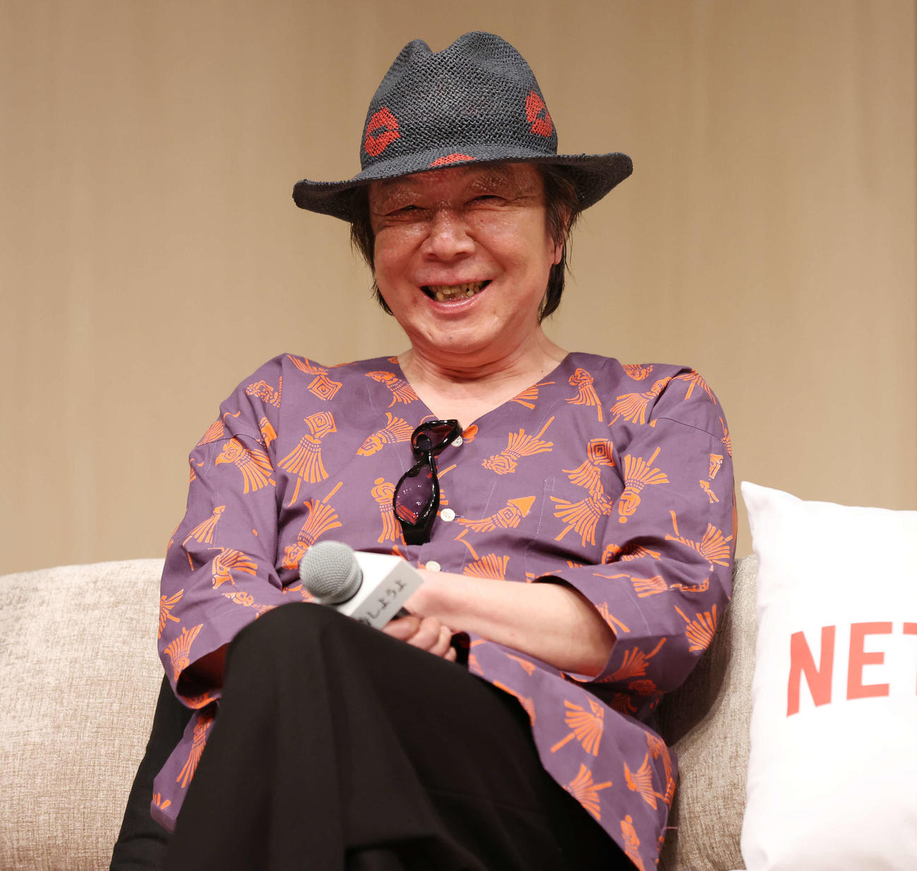 Netflixシリーズ「離婚しようよ」配信記念イベントで笑顔を見せる古田新太（撮影・宮地輝）