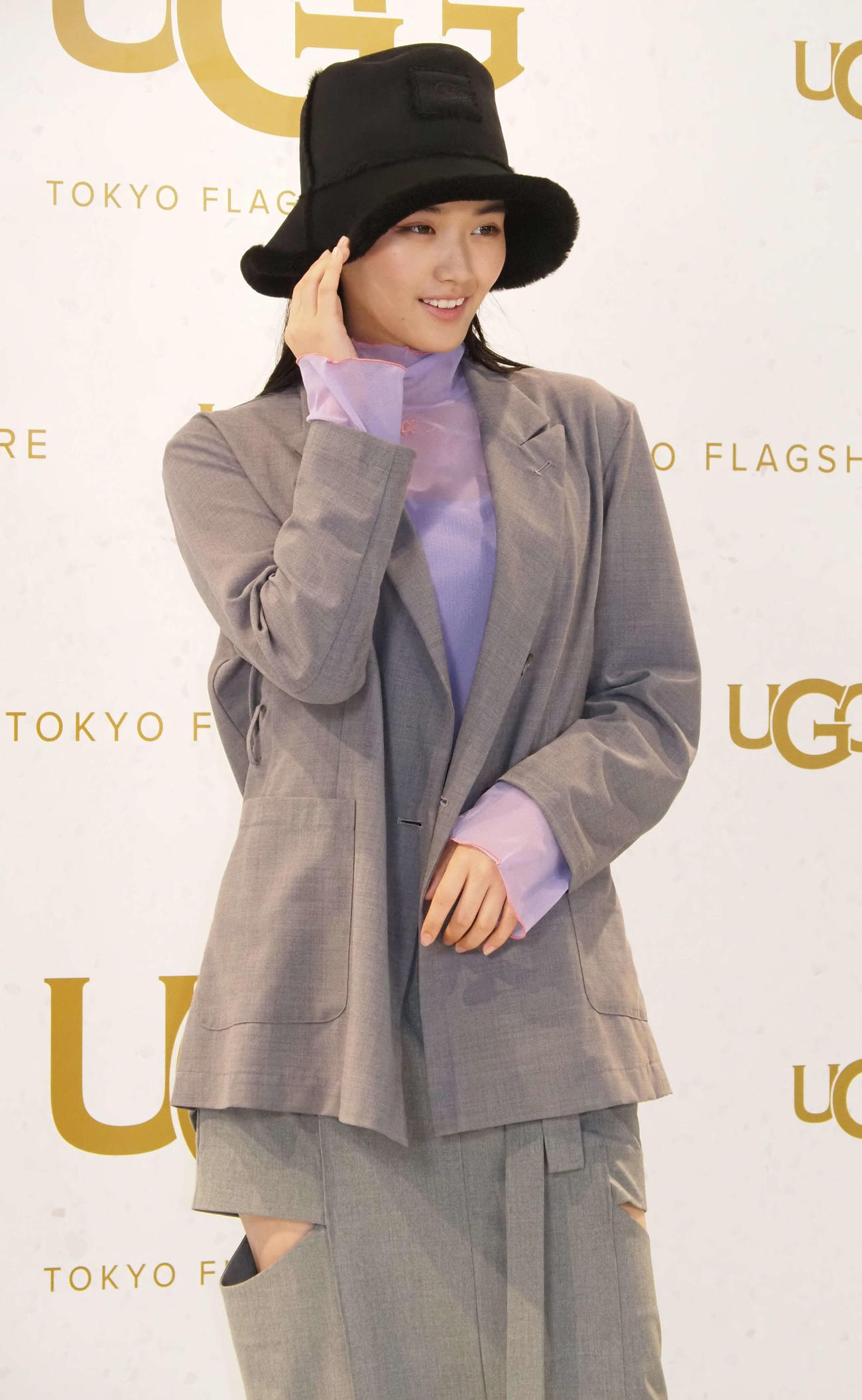 「UGG〓（○の中にR）TOKYO FLAGSHIP STORE」オープン記念イベントに出席した山崎天（撮影・遠藤尚子）