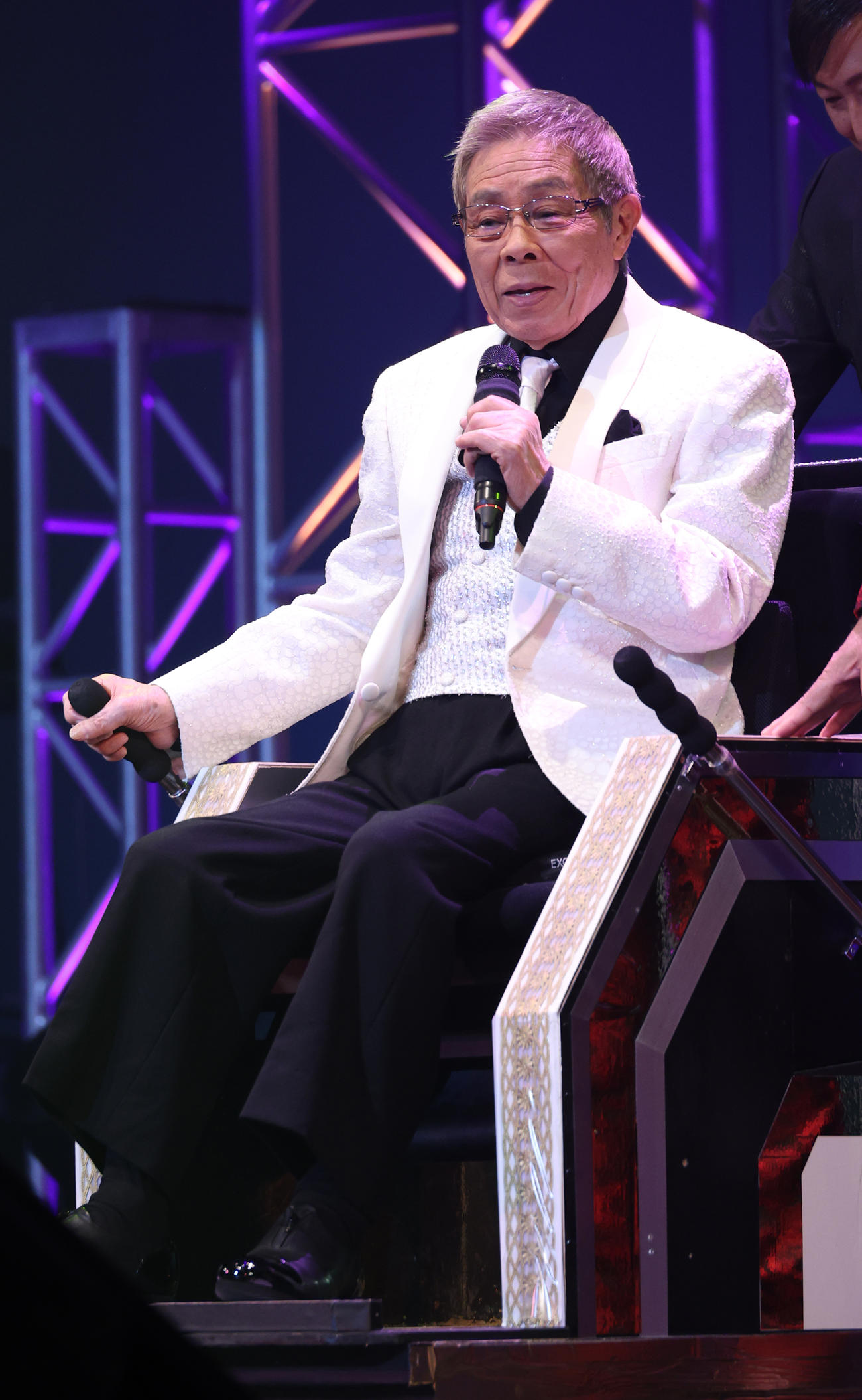 「令和　歌の祭典2023～日本列島！演歌は生活の歌～」でメイントークを行う北島三郎（撮影・中島郁夫）
