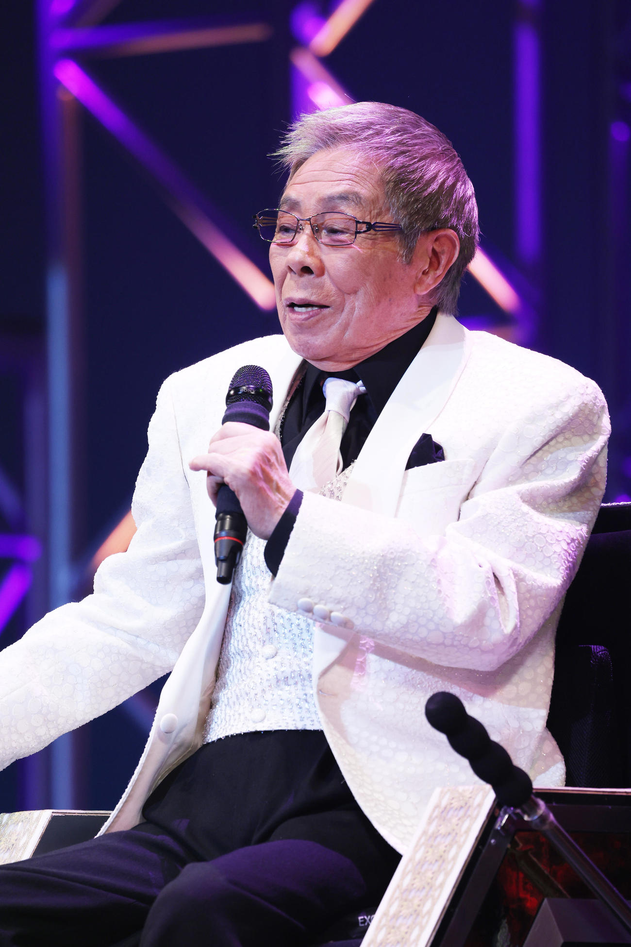 「令和　歌の祭典2023～日本列島！演歌は生活の歌～」でメイントークを行う北島三郎（撮影・中島郁夫）