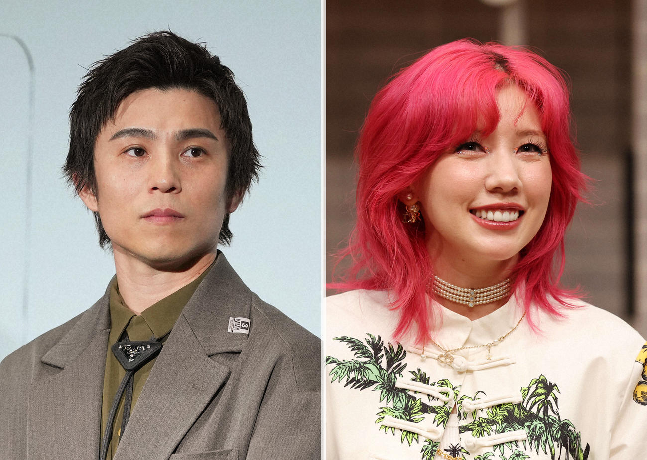 中尾明慶（左）と仲里依紗