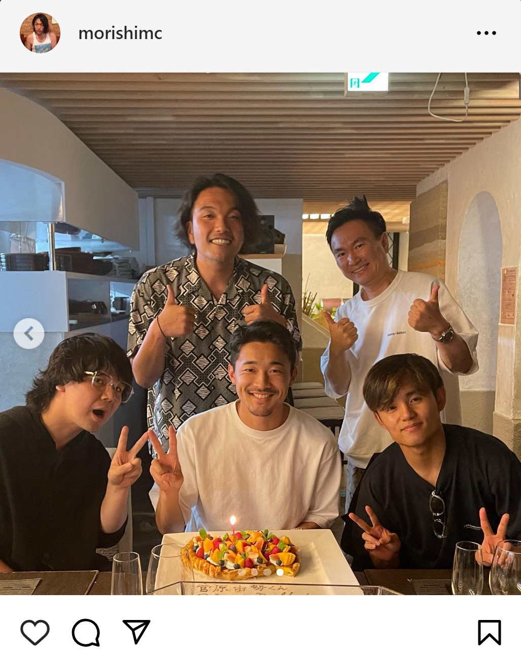 盛山晋太郎のインスタグラムから