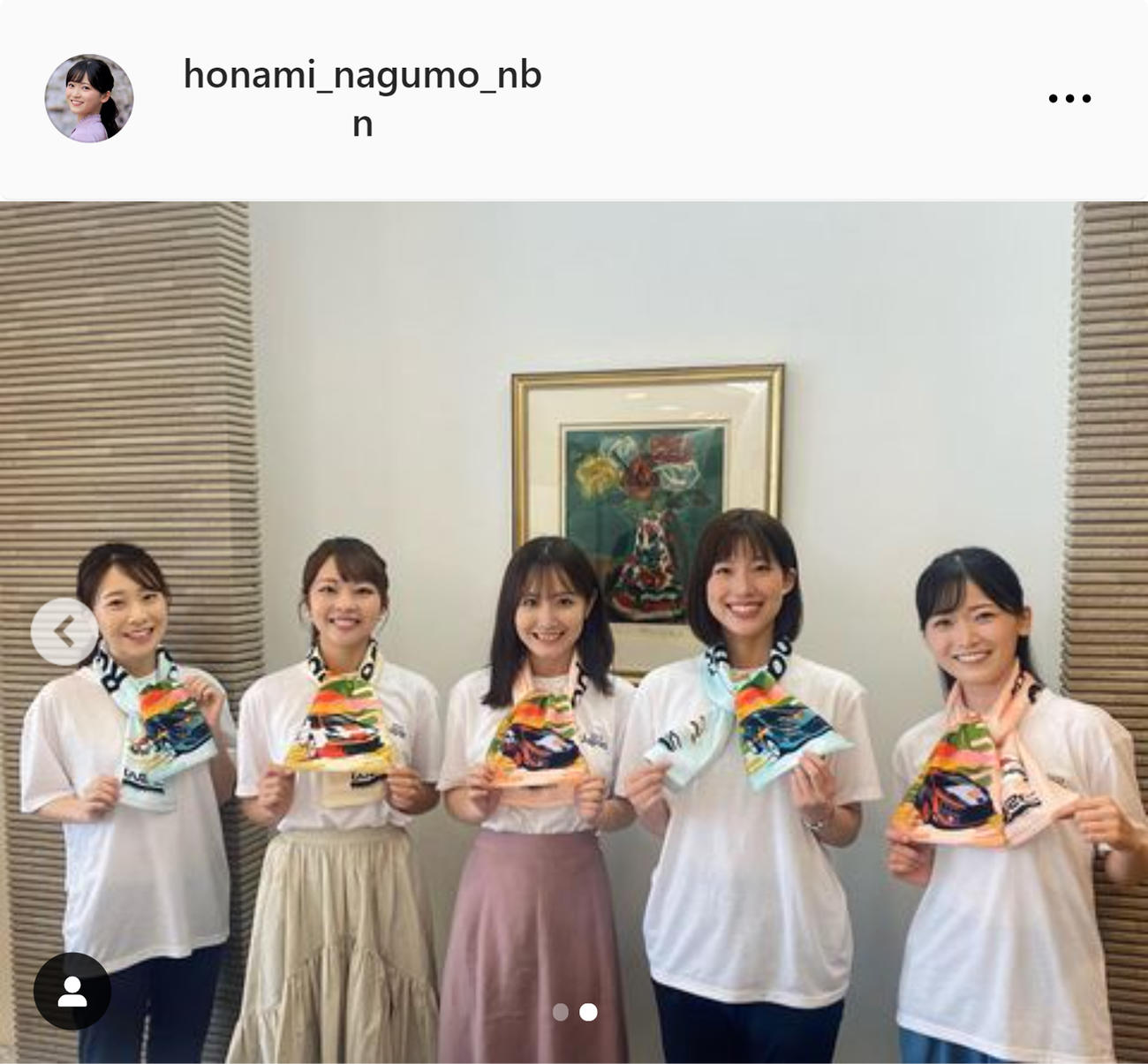 左からテレビ愛知の長江麻美アナ、東海テレビ篠田愛純アナ、CBC斉藤初音アナ、中京テレビ赤木由布子アナ、メ～テレ南雲穂波アナ（南雲穂波アナのインスタグラムから）