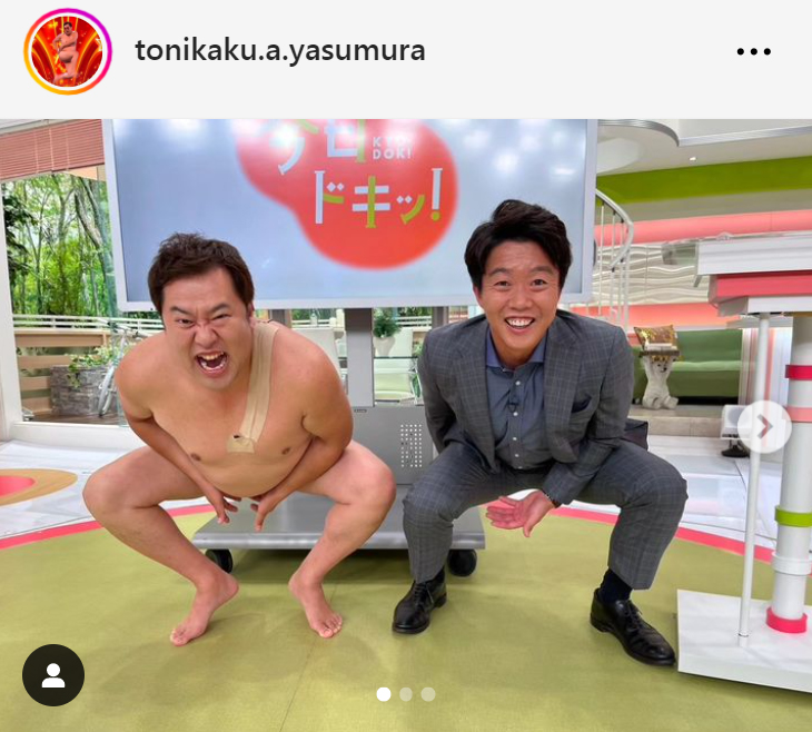 とにかく明るい安村（左）と鶴岡慎也氏（とにかく明るい安村のインスタグラムから）