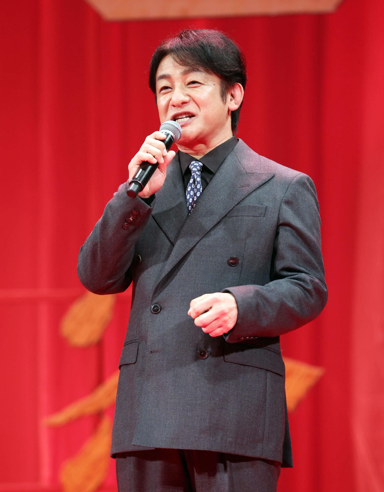 映画「キングダム運命の炎」ワールドプレミアであいさつする片岡愛之助（撮影・宮地輝）