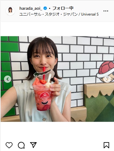 元櫻坂フジ原田葵アナがUSJでマリオのヒゲ眼鏡姿披露で萌え