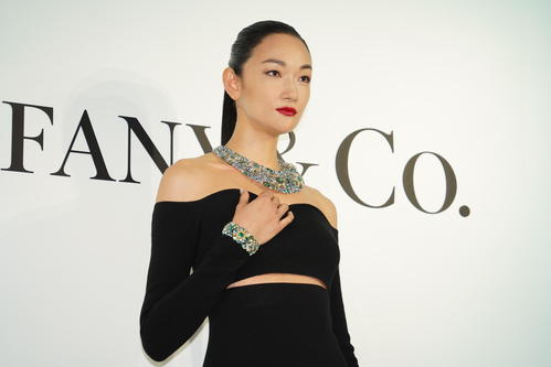 「ティファニー銀座本店　リニューアルオープニングセレモニー」に出席した冨永愛（撮影・佐藤勝亮）