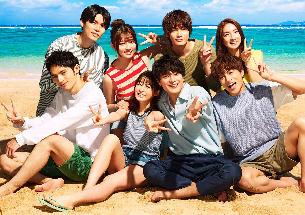 「真夏のシンデレラ」に出演する、前列左から水上恒司、森七菜、間宮祥太朗、白濱亜嵐、後列左から萩原利久、吉川愛、神尾楓珠、仁村紗和