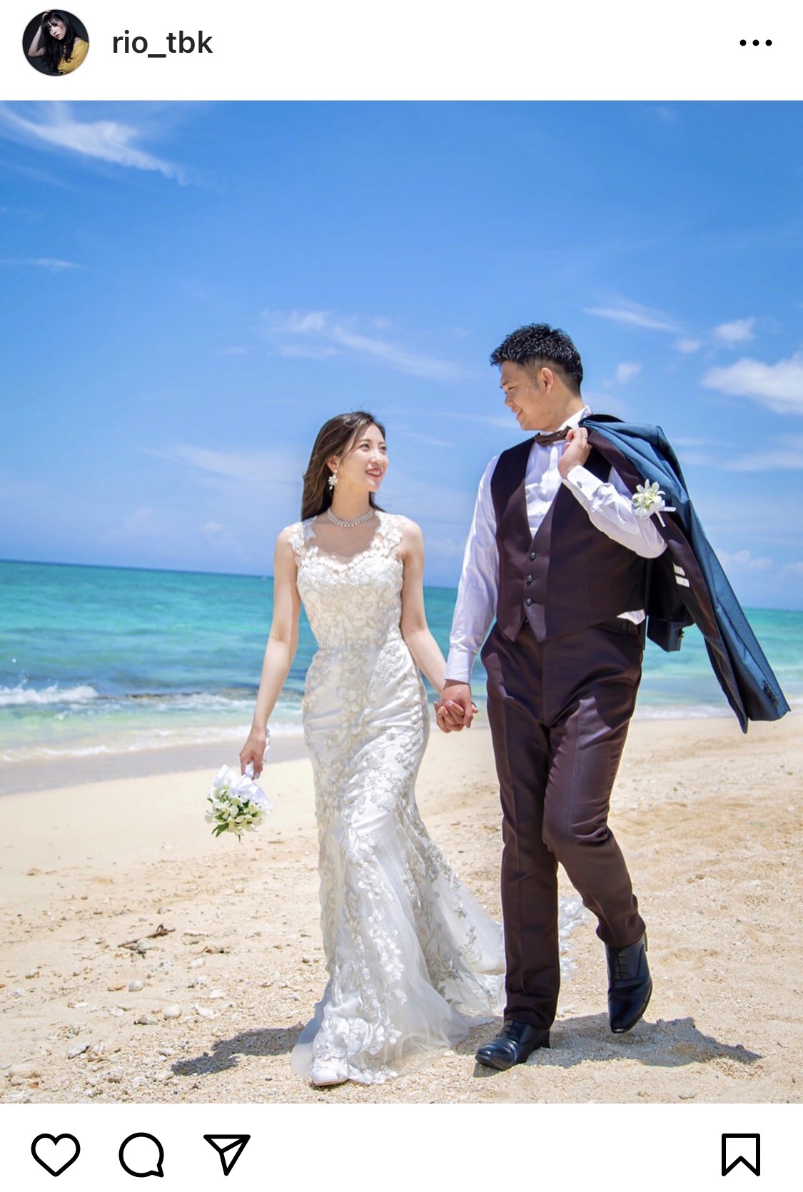 元日本ハム谷口雄也氏と結婚した椿梨央のインスタグラムから