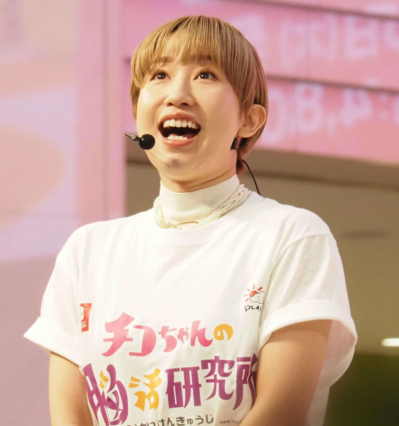 ゲーム「チコちゃんの脳活研究所」発売発表会に司会として出席した元AKB48片山陽加さん（撮影・遠藤尚子）