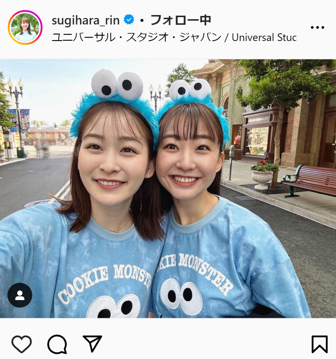日本テレビ杉原凜アナのインスタグラムから