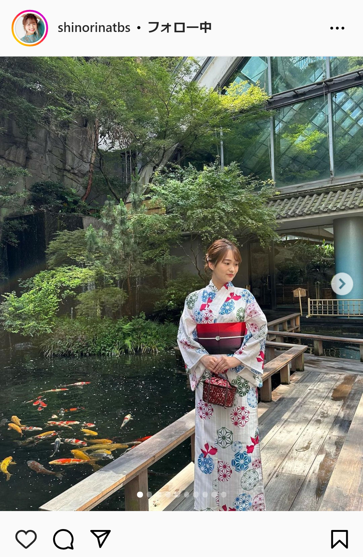 篠原梨菜アナのインスタグラムから