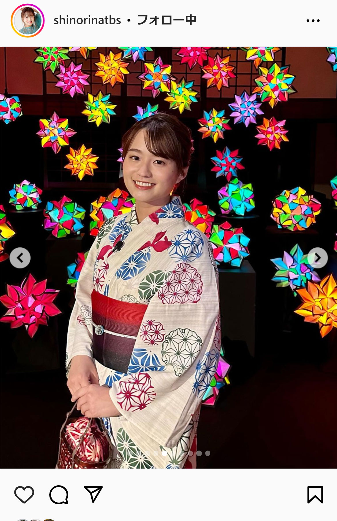 篠原梨菜アナのインスタグラムから