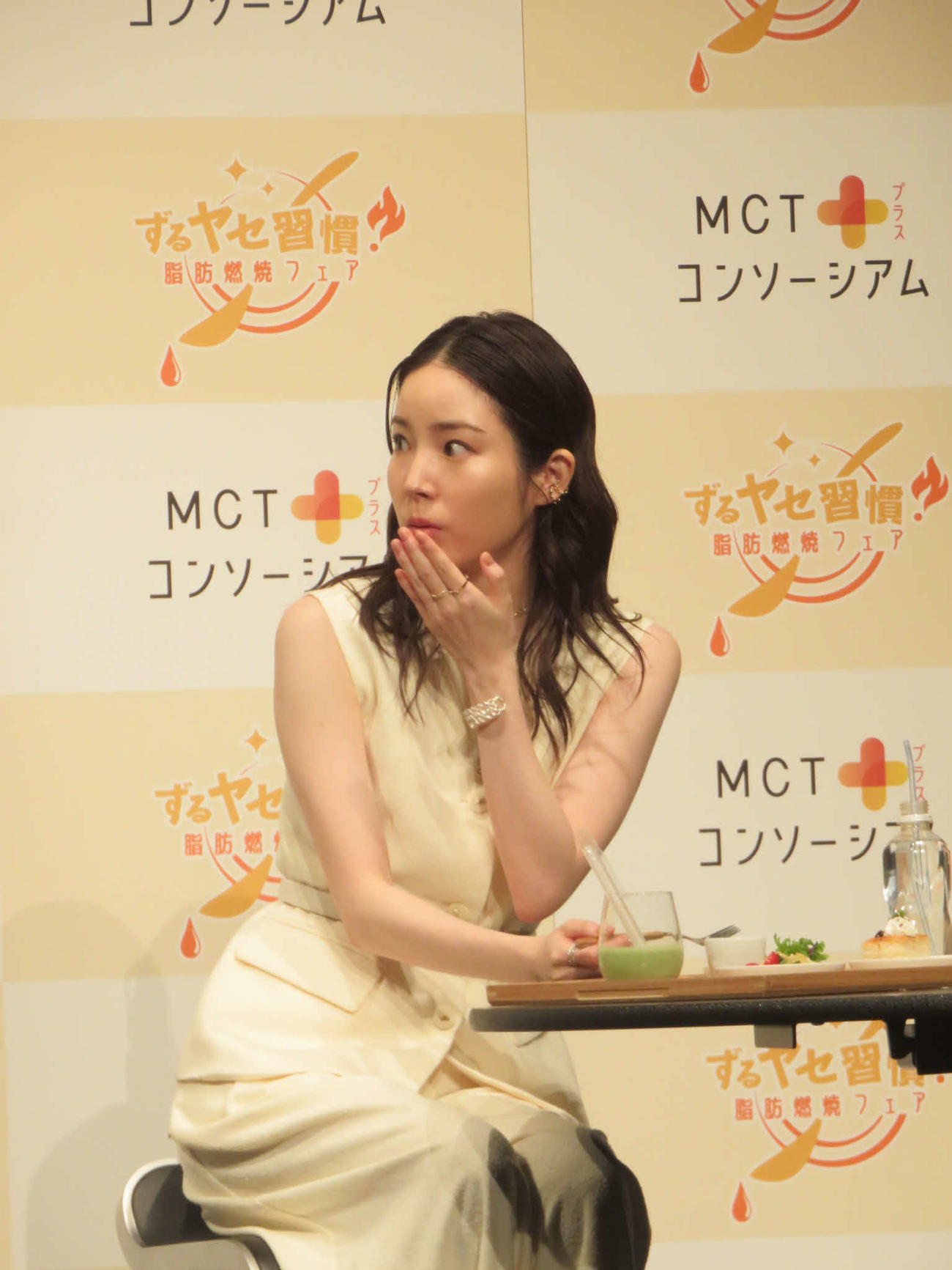 「ずるヤセ習慣！脂肪燃焼フェア」の開催記念イベントに出席した蓮佛美沙子