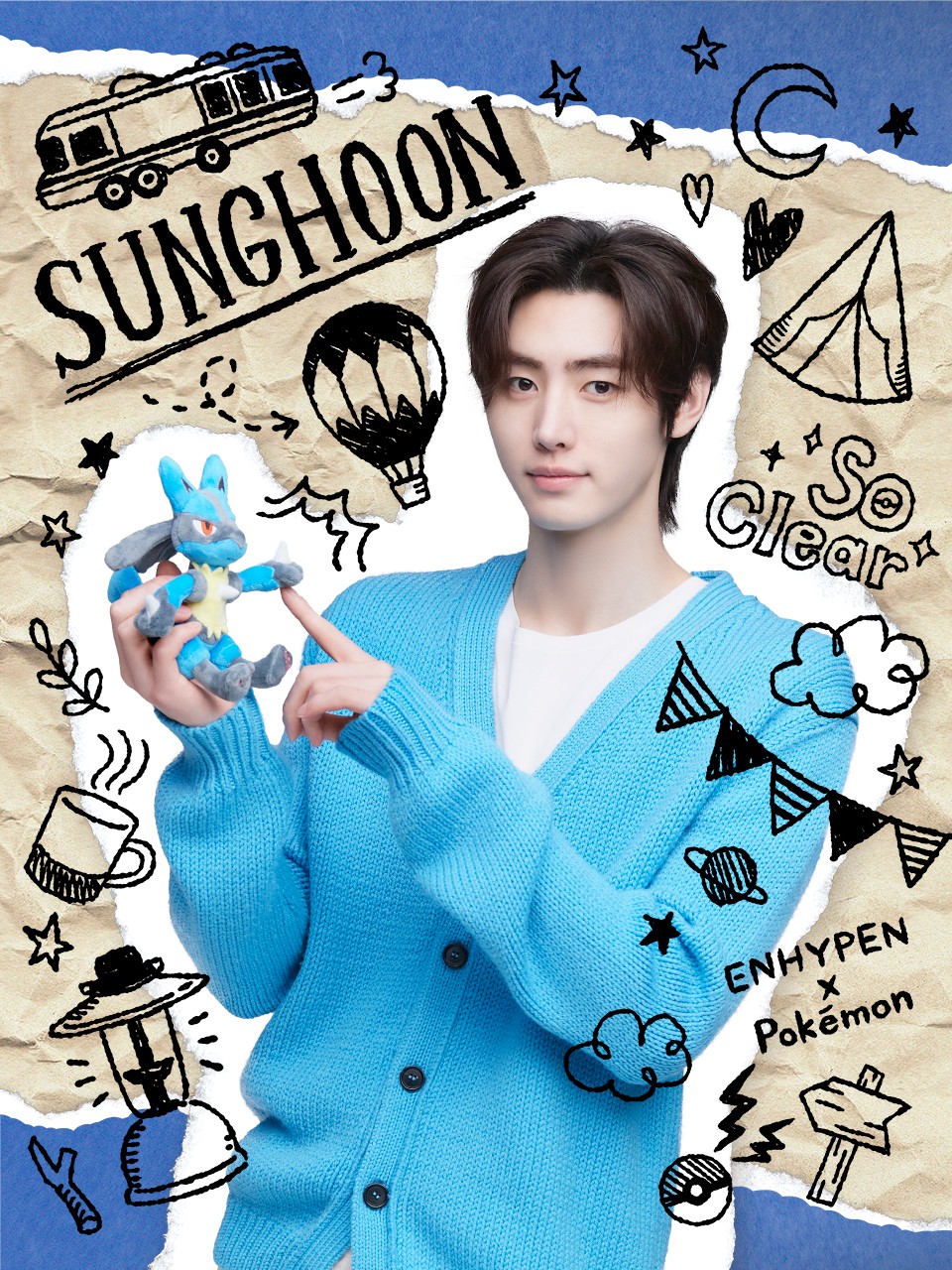 ENHYPENのSUNGHOONはルカリオを選択（C）Pokemon／Nintendo／CR／GF