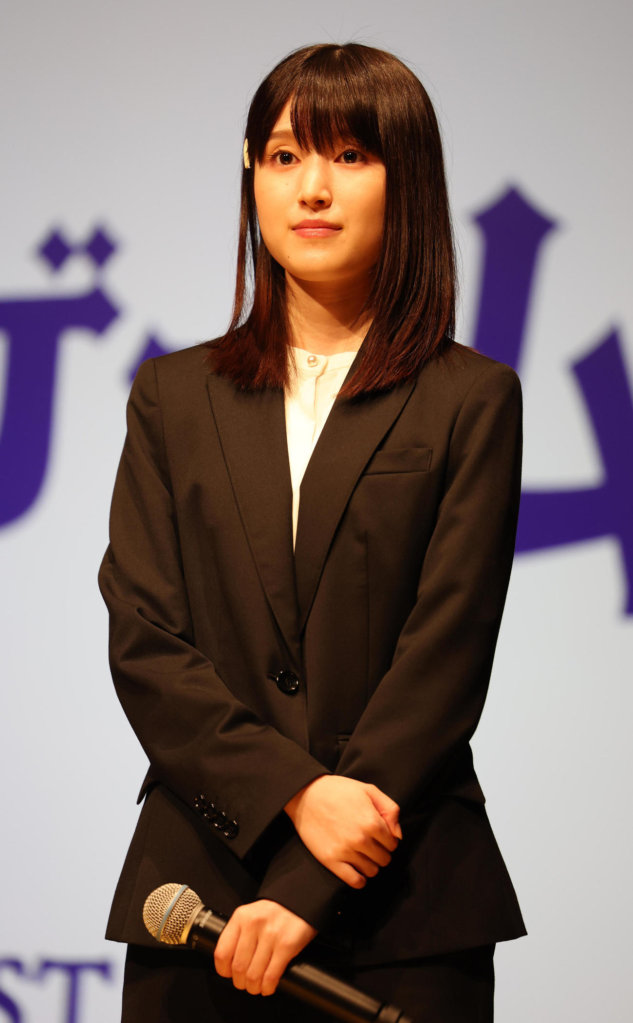 TBSの金曜ドラマ「トリリオンゲーム」の制作発表に登場した福本莉子（撮影・野上伸悟）