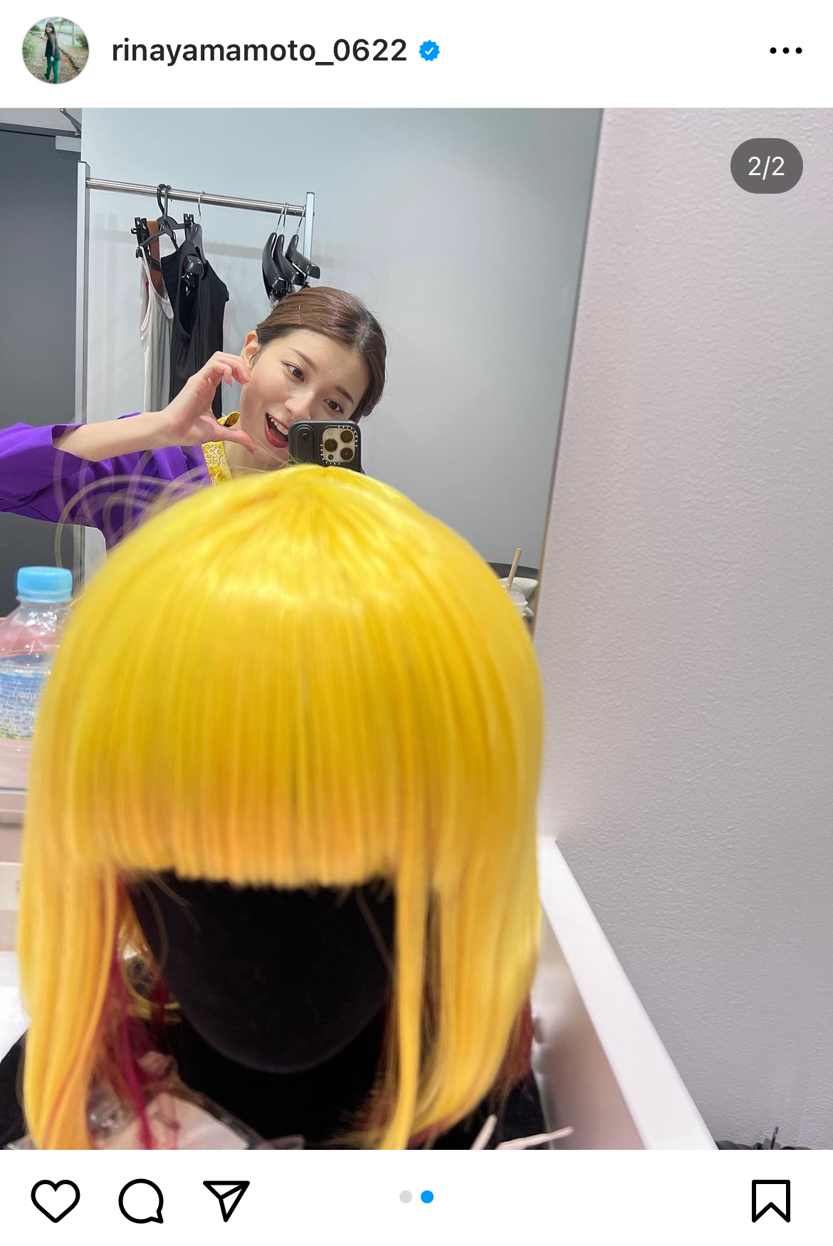 山本里菜アナのインスタグラムから