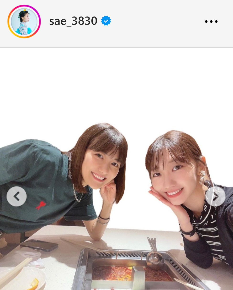 柏木由紀（右）とのツーショットを公開した宮澤佐江（宮澤佐江のインスタグラムから）