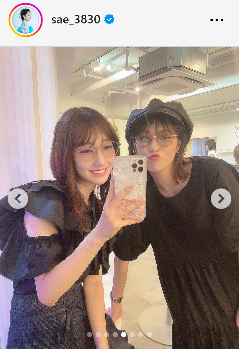 柏木由紀（左）とのツーショットを公開した宮澤佐江（宮澤佐江のインスタグラムから）