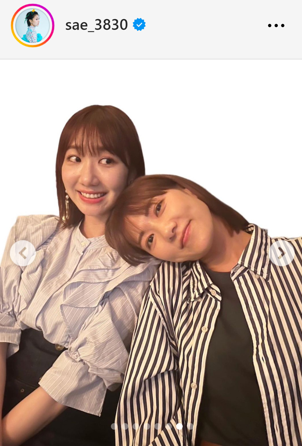 柏木由紀（左）とのツーショットを公開した宮澤佐江（宮澤佐江のインスタグラムから）
