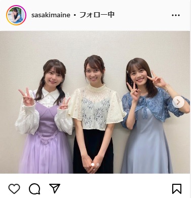 TBS佐々木舞音アナウンサーのインスタグラムから