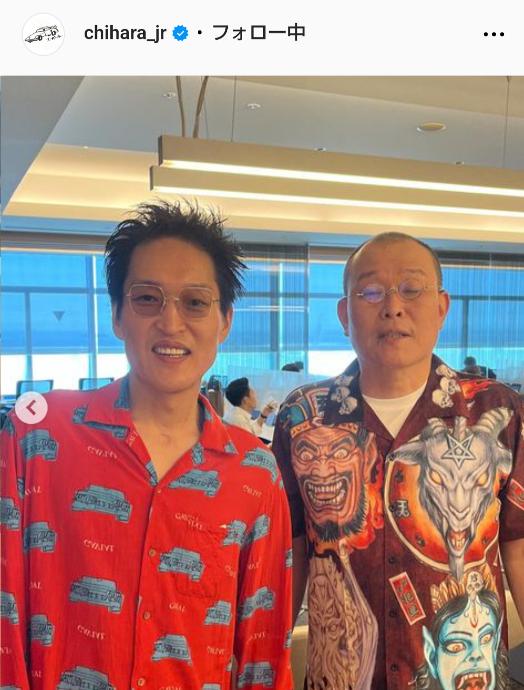 千原ジュニアのインスタグラムから