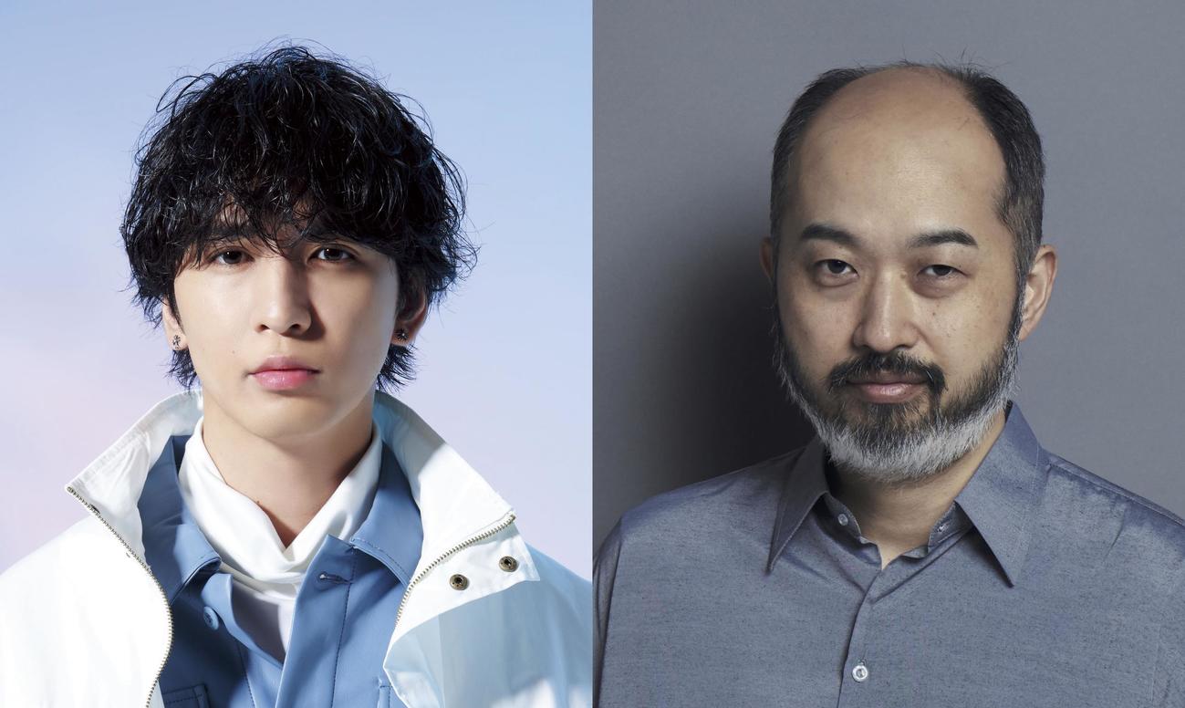 舞台「NOISES OFF」に主演するジャニーズWEST藤井流星（左）。右は演出の森新太郎氏