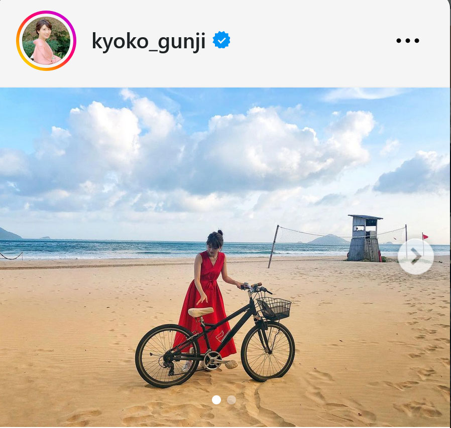 郡司恭子アナのインスタグラムから