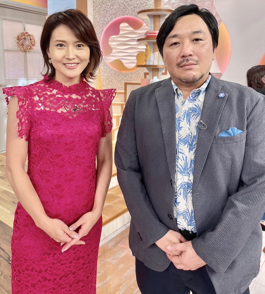 ABC朝日放送「newsおかえり」でコメンテーターを務めた金子恵美氏（左）と今村翔吾氏