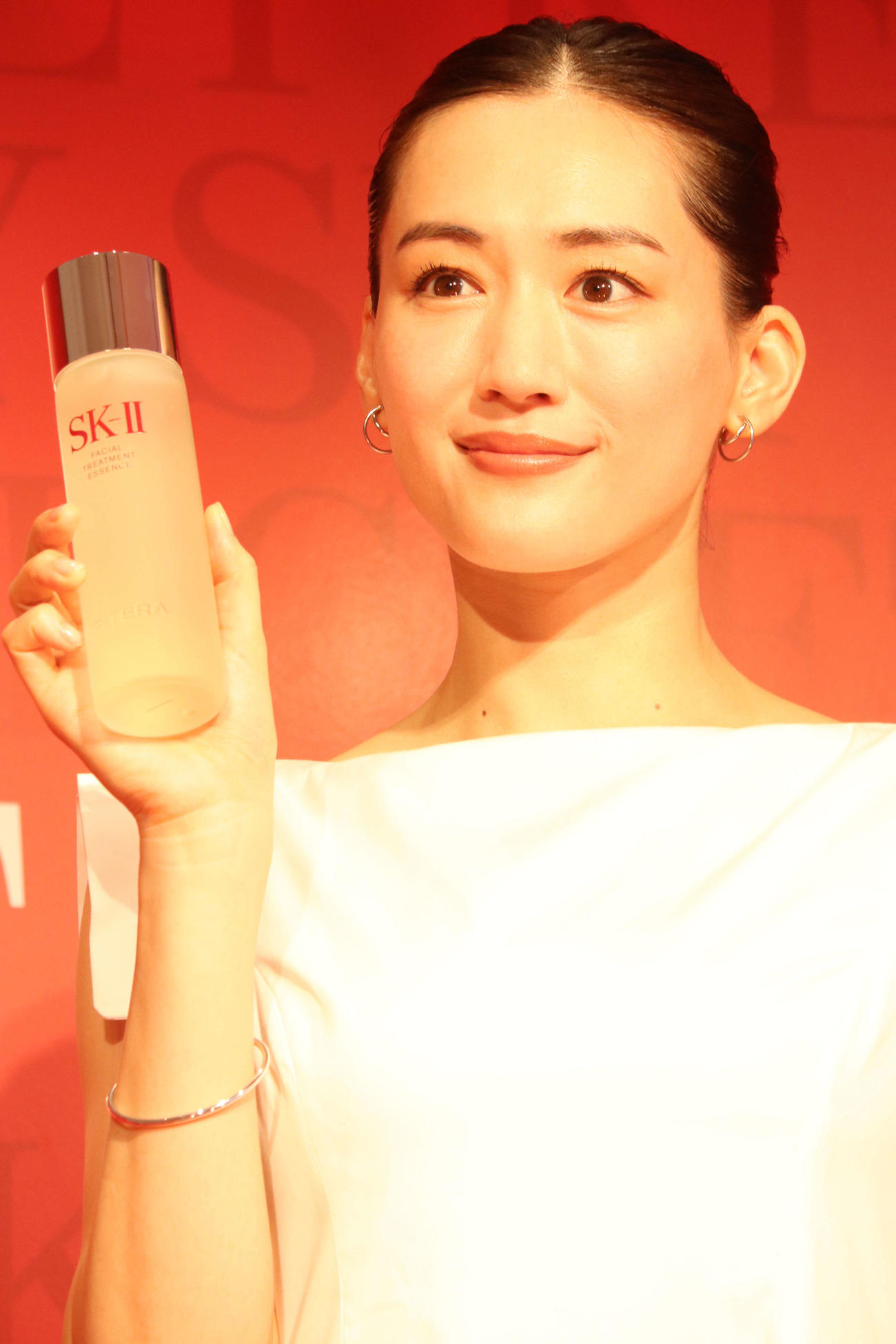 「SK－2　シークレットキーハウス」オープン記念イベントに登壇した綾瀬はるか（撮影・加藤理沙）
