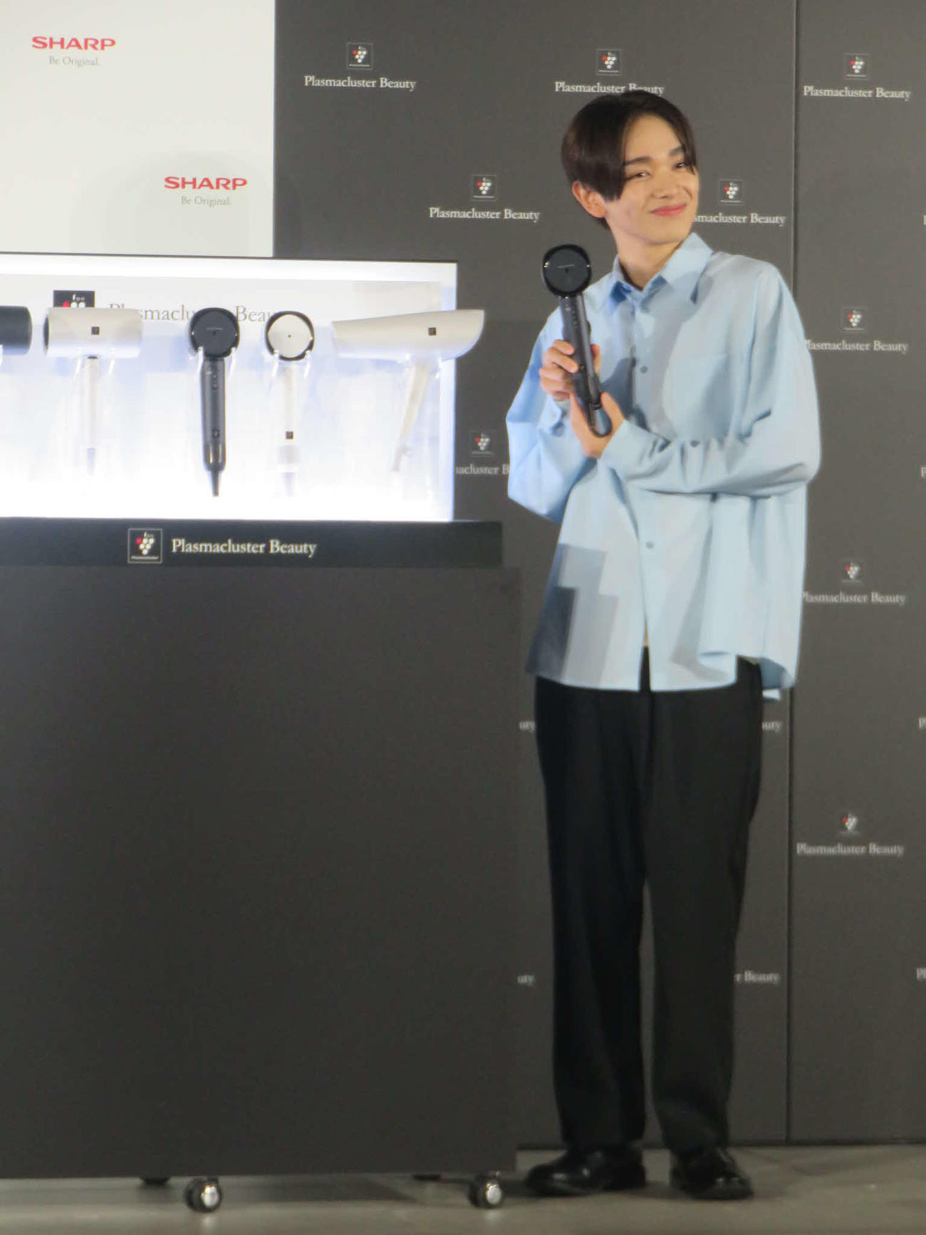 シャープ「プラズマクラスタードライヤー」新製品発表会見に出席した宮世琉弥