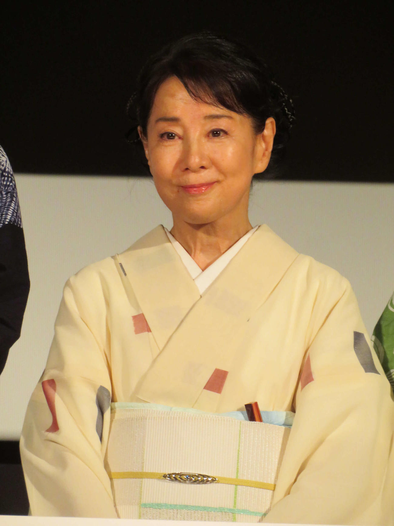 映画「こんにちは、母さん」完成披露試写会の最後に涙ぐむ吉永小百合（撮影・村上幸将）