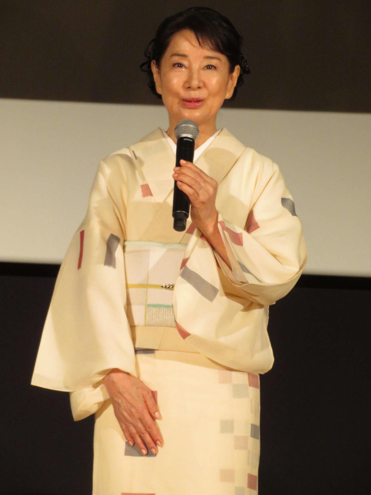 映画「こんにちは、母さん」完成披露試写会に登壇した吉永小百合（撮影・村上幸将）