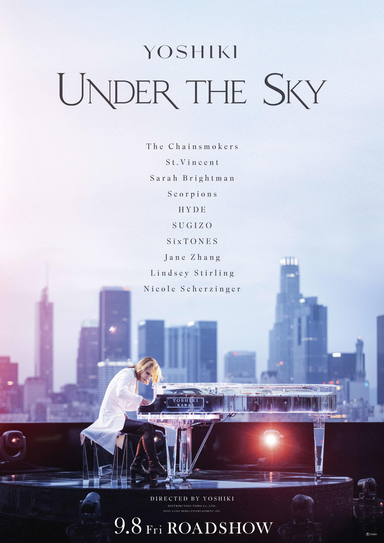 映画「YOSHIKI：UNDER THE SKY」キービジュアル（C）2023 A LIST MEDIA ENTERTAINMENT，INC．