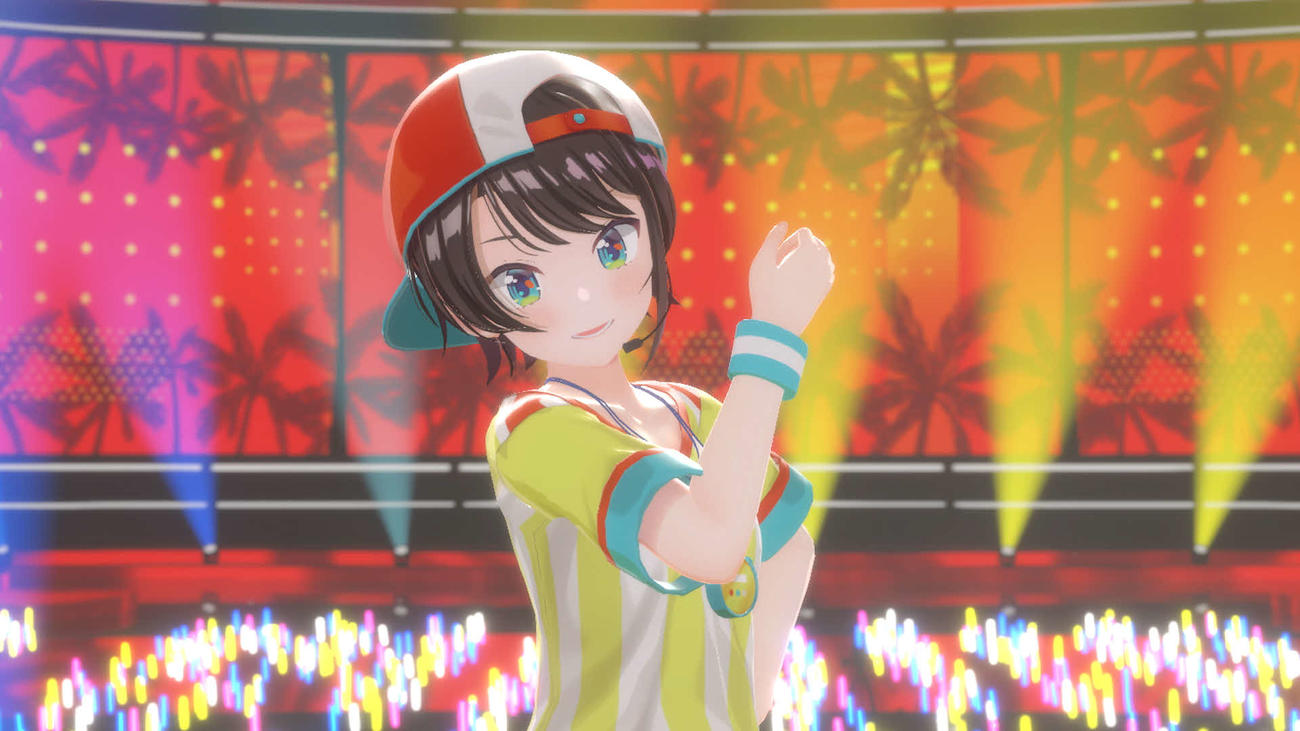 バーチャル公演「バズリズム　ライブV 23」で歌う大空スバル